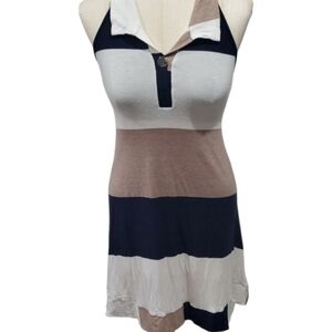 Colorblock Racerback Viscose Dress Small